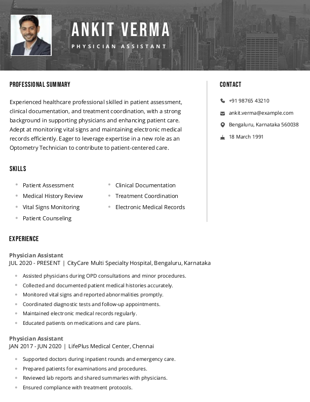 Physician Assistant Resume format to Download & Edit in Word