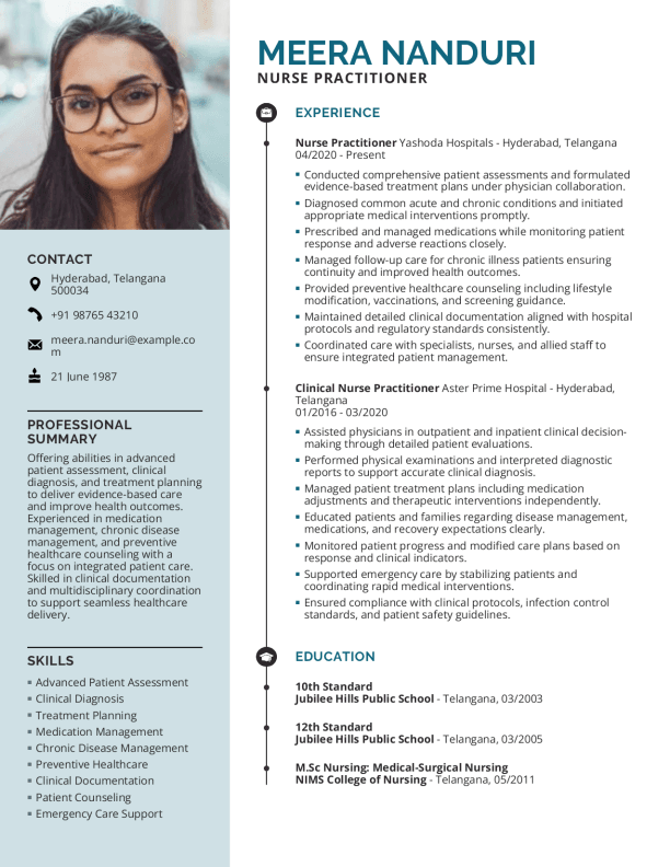 Nurse Practitioner Resume format in Word - Free Download